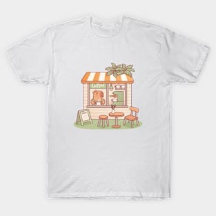 Cute Capybara Barista Coffee Shop T-Shirt